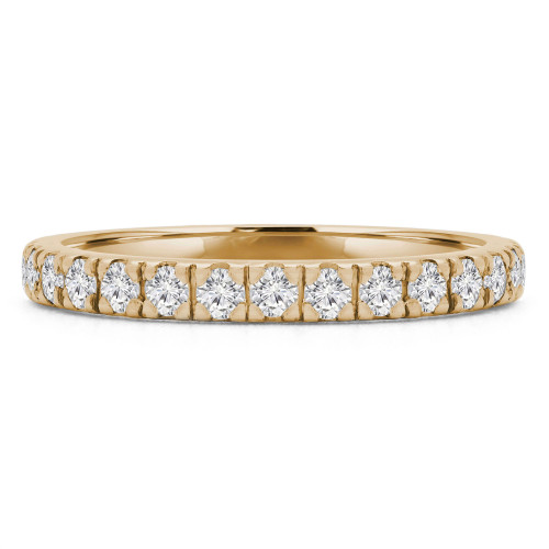 Round Lab Created Diamond Semi-Eternity Wedding Band Ring in Yellow Gold (MVSXB1004-Y)