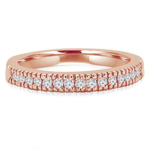 Round Lab Created Diamond Semi-Eternity Wedding Band Ring in Rose Gold (MVSXB1009-R)