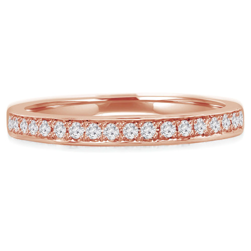 Round Lab Created Diamond Semi-Eternity Wedding Band Ring in Rose Gold (MVSXB1012-R)