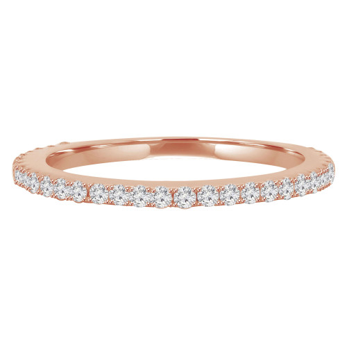 Round Lab Created Diamond Semi-Eternity Wedding Band Ring in Rose Gold (MVSXB1017-R)