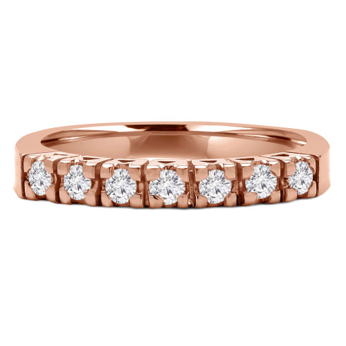 Round Lab Created Diamond Semi-Eternity Wedding Band Ring in Rose Gold (MVSXB1043-R)