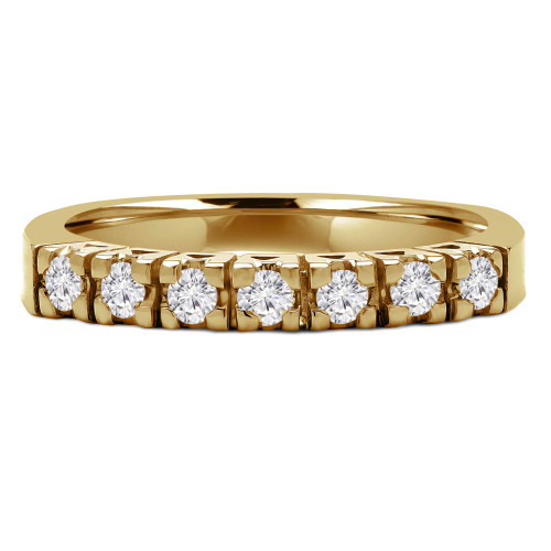 Round Lab Created Diamond Semi-Eternity Wedding Band Ring in Yellow Gold (MVSXB1043-Y)