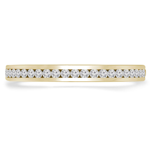 Round Lab Created Diamond Semi-Eternity Wedding Band Ring in Yellow Gold (MVSXB1047-Y)