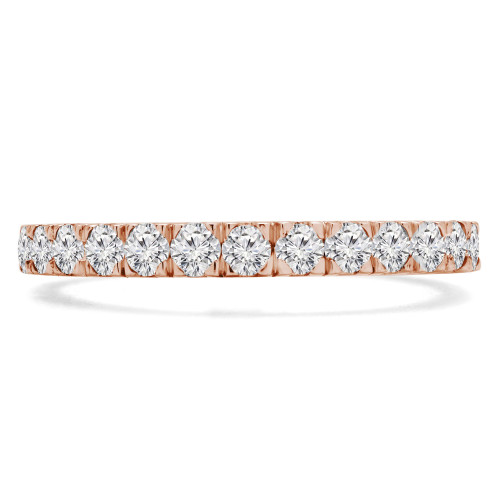 Round Lab Created Diamond Semi-Eternity Wedding Band Ring in Rose Gold (MVSXB1050-R)