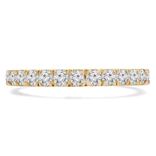 Round Lab Created Diamond Semi-Eternity Wedding Band Ring in Yellow Gold (MVSXB1050-Y)