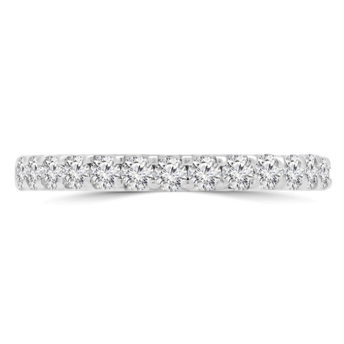 Round Lab Created Diamond Semi-Eternity Wedding Band Ring in White Gold (MVSXB1053-W)