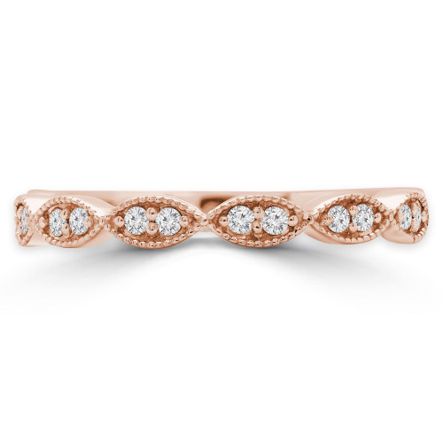 Round Lab Created Diamond Semi-Eternity Wedding Band Ring in Rose Gold (MVSXB1057-R)
