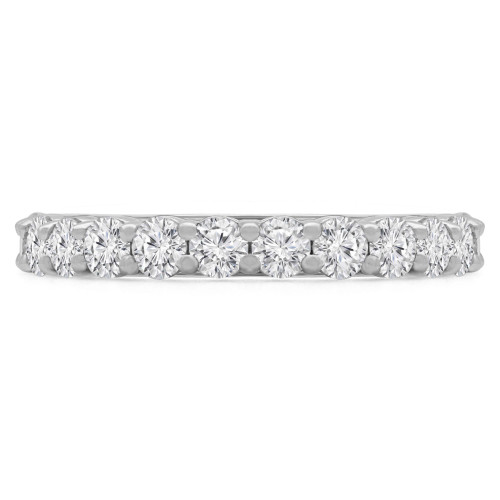 Round Lab Created Diamond Semi-Eternity Wedding Band Ring in White Gold (MVSXB1058-W)