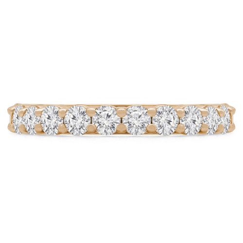 Round Lab Created Diamond Semi-Eternity Wedding Band Ring in Yellow Gold (MVSXB1058-Y)