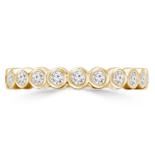 Round Lab Created Diamond Semi-Eternity Wedding Band Ring in Yellow Gold (MVSXB1061-Y)