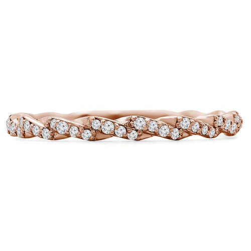 Round Lab Created Diamond Semi-Eternity Wedding Band Ring in Rose Gold (MVSXB1064-R)