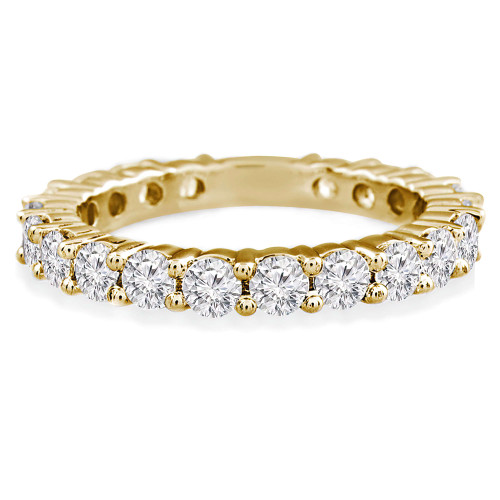 Round Lab Created Diamond 3/4 Way Semi-Eternity Wedding Band Ring in Yellow Gold (MVSXB1078-Y)