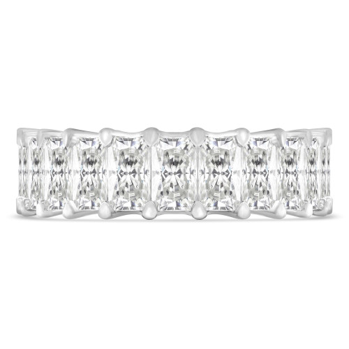5 4/5 to 7 1/3 CTW Full Eternity Radiant Lab Created Diamond Anniversary Wedding Band Ring in White Gold (MVSAR1014-W)