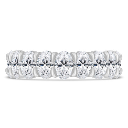 3 1/3 to 4 1/4 CTW Full Eternity Oval Lab Created Diamond Anniversary Wedding Band Ring in White Gold (MVSAR1016-W)