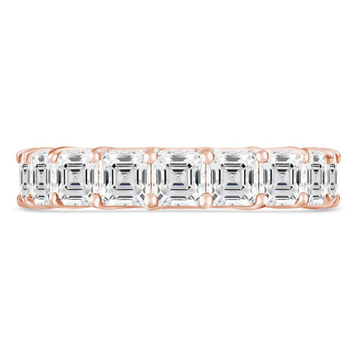 5 7/8 to 7 2/5 CTW Full Eternity Asscher Lab Created Diamond Anniversary Wedding Band Ring in Rose Gold (MVSAR1017-R)
