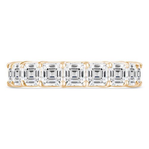5 7/8 to 7 2/5 CTW Full Eternity Asscher Lab Created Diamond Anniversary Wedding Band Ring in Yellow Gold (MVSAR1017-Y)