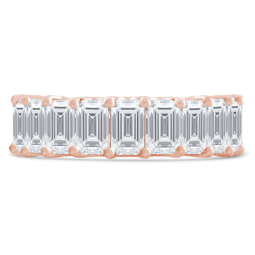 5 4/5 to 7 1/3 CTW Full Eternity Emerald Lab Created Diamond Anniversary Wedding Band Ring in Rose Gold (MVSAR1018-R)