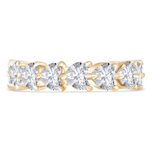 4 1/10 to 5 1/3 CTW Full Eternity Heart Lab Created Diamond Anniversary Wedding Band Ring in Yellow Gold (MVSAR1019-Y)