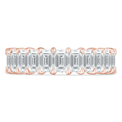 4 2/5 to 5 2/5 CTW Full Eternity Emerald Lab Created Diamond Anniversary Wedding Band Ring in Rose Gold (MVSAR1021-R)