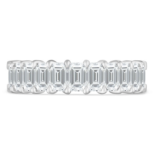 4 2/5 to 5 2/5 CTW Full Eternity Emerald Lab Created Diamond Anniversary Wedding Band Ring in White Gold (MVSAR1021-W)