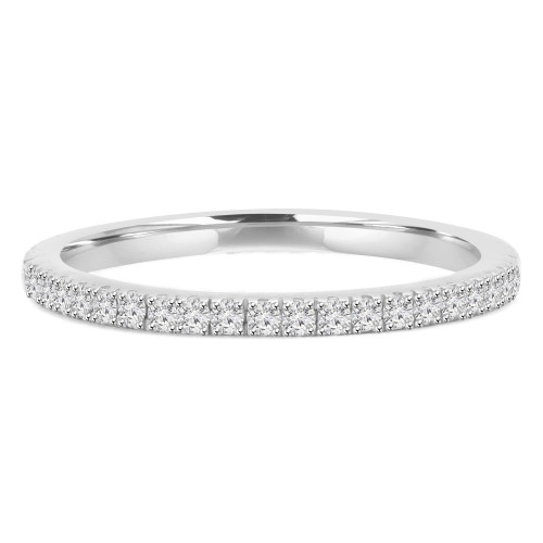 Round Diamond Semi-Eternity Wedding Band Ring in White Gold (MVSXB0007-W)