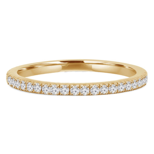 Round Diamond Semi-Eternity Wedding Band Ring in Yellow Gold (MVSXB0007-Y)