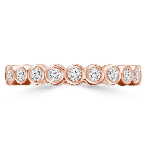Round Diamond Semi-Eternity Wedding Band Ring in Rose Gold (MVSXB0061-R)