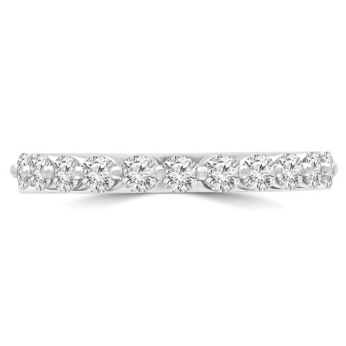 Round Diamond Semi-Eternity Wedding Band Ring in White Gold (MVSXB0063-W)