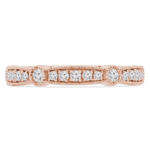Round Diamond 3/4 Way Semi-Eternity Wedding Band Ring in Rose Gold (MVSXB0074-R)