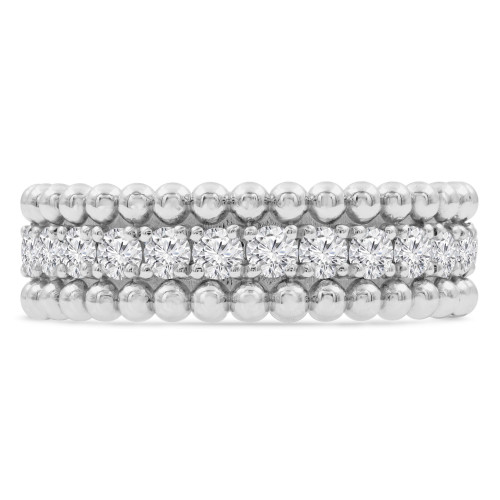 Round Diamond Semi-Eternity Wedding Band Ring in White Gold (MVSXB0076-W)
