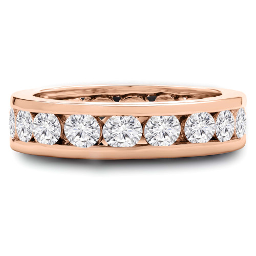 2 1/2 - 3 1/4 CTW Channel Set Full Eternity Round Diamond Anniversary Wedding Band Ring in Rose Gold (MVSAR0007-R)