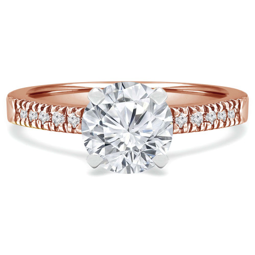Round Lab Created Diamond 6-Prong Solitaire with Accents Engagement Ring in Rose Gold (MVSLG1053-R)
