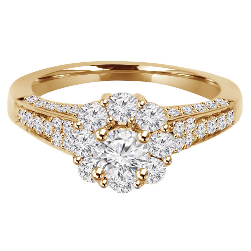 Round Lab Created Diamond Round Halo Engagement Ring in Yellow Gold (MVSLG1104-Y)