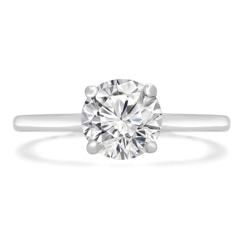 Round Lab Created Diamond Solitaire Engagement Ring in White Gold (MVSLG1231-W)