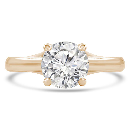 Round Lab Created Diamond Solitaire Engagement Ring in Yellow Gold (MVSLG1248-Y)