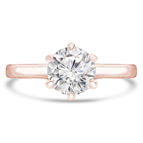 Round Lab Created Diamond 6-Prong Solitaire Engagement Ring in Rose Gold (MVSLG1266-R)