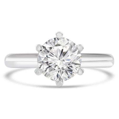 Round Lab Created Diamond 6-Prong Solitaire Engagement Ring in White Gold (MVSLG1274-W)