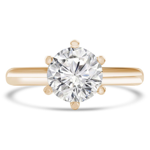 Round Lab Created Diamond 6-Prong Solitaire Engagement Ring in Yellow Gold (MVSLG1274-Y)