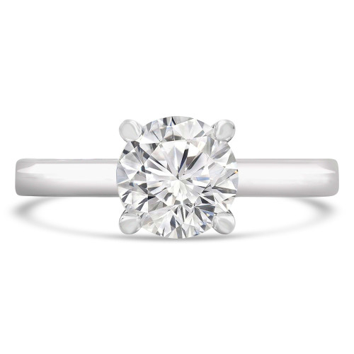 Round Lab Created Diamond Solitaire Engagement Ring in White Gold (MVSLG1277-W)