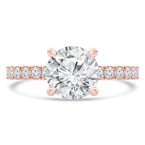 Round Lab Created Diamond Solitaire with Accents Engagement Ring in Rose Gold (MVSLG1293-R)
