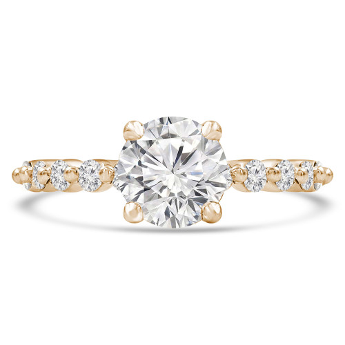 Round Lab Created Diamond Shared Prong Solitaire with Accents Engagement Ring in Yellow Gold (MVSLG1296-Y)