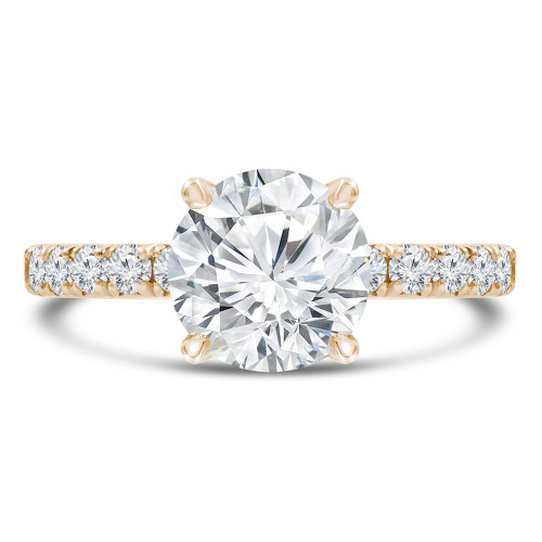 Round Lab Created Diamond Solitaire with Accents Engagement Ring in Yellow Gold (MVSLG1298-Y)