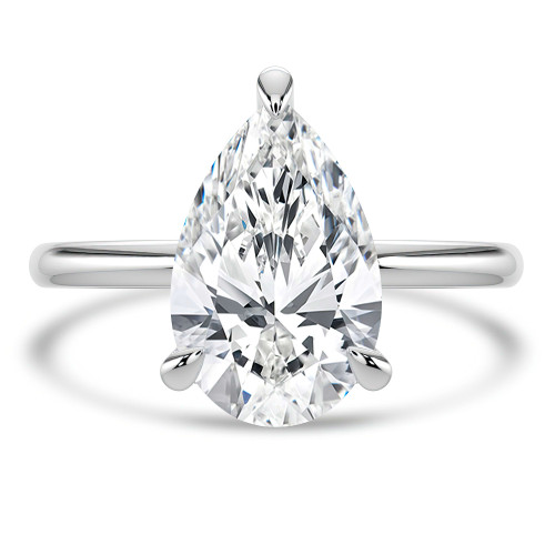 Pear Lab Created Diamond Solitaire Engagement Ring in White Gold (MVSLG1332-W)