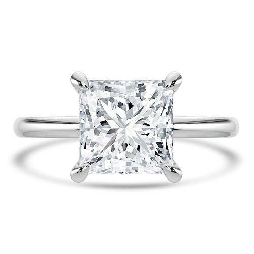 Princess Lab Created Diamond Solitaire Engagement Ring in White Gold (MVSLG1333-W)