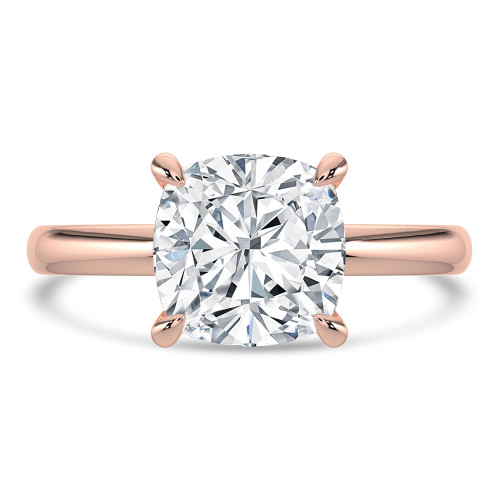 Cushion Lab Created Diamond Solitaire Engagement Ring in Rose Gold (MVSLG1334-R)