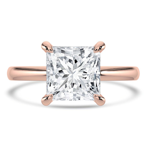 Princess Lab Created Diamond Solitaire Engagement Ring in Rose Gold (MVSLG1342-R)
