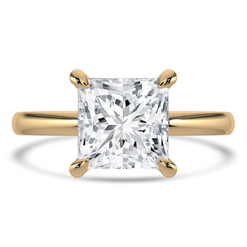 Princess Lab Created Diamond Solitaire Engagement Ring in Yellow Gold (MVSLG1342-Y)