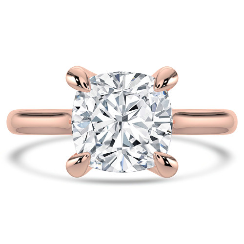 Cushion Lab Created Diamond Cathedral Trellis Solitaire Engagement Ring in Rose Gold (MVSLG1349-R)