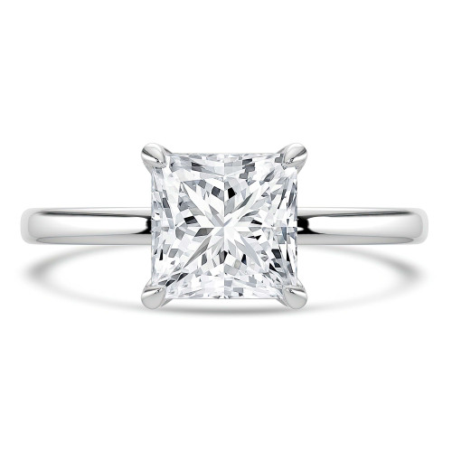 Princess Lab Created Diamond Solitaire Engagement Ring in White Gold (MVSLG1374-W)