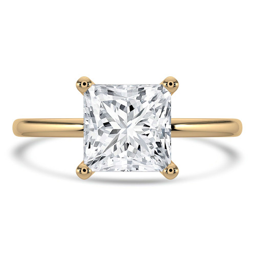 Princess Lab Created Diamond Solitaire Engagement Ring in Yellow Gold (MVSLG1377-Y)